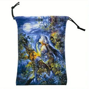 Tarot Cards Crystal Wiccan Astrology Psychic Healer Gem Fairy Velvet Oracle Bag
